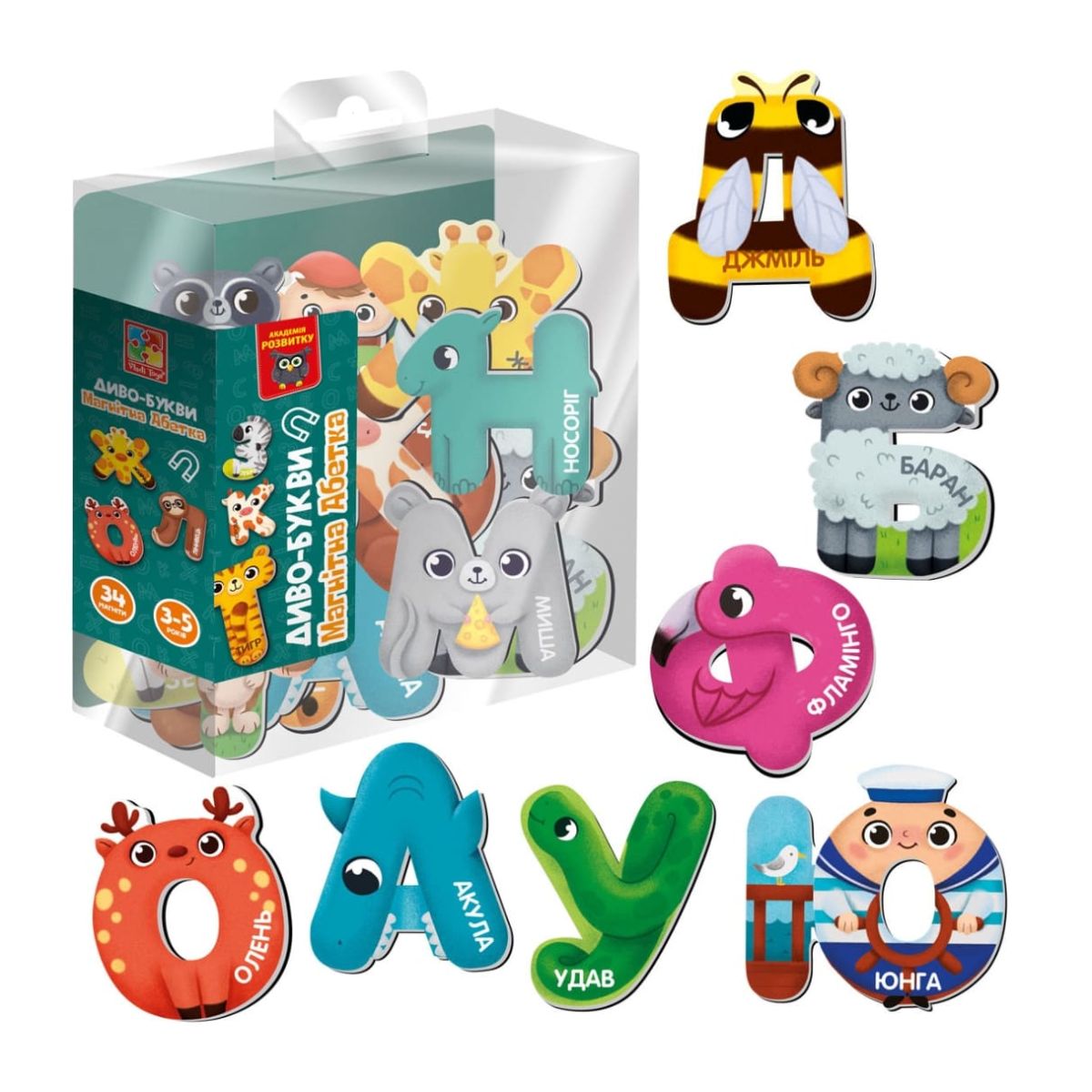 Гра розвиваюча Vladi Toys магнітна. Диво-букви. Абетка. VT5411-18 Гра розвиваюча Vladi Toys магнітна. Диво-букви. Абетка. VT5411-18