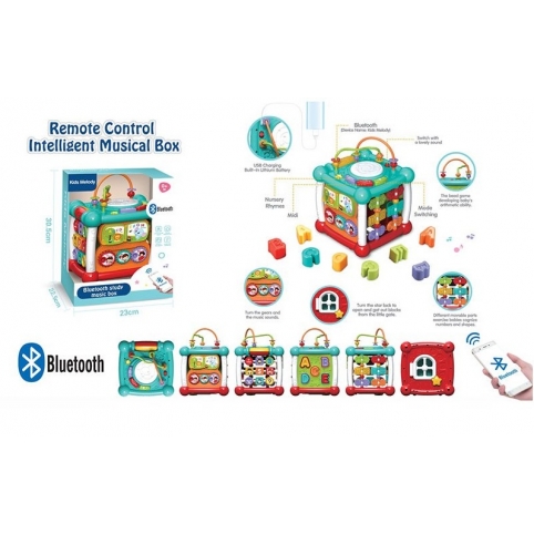 Игровой бизикуб 9933 (12шт)пульт ру, каждая панель активна.фигурки-вкладыши,сортер,змейка,пульт,в к рис. 1