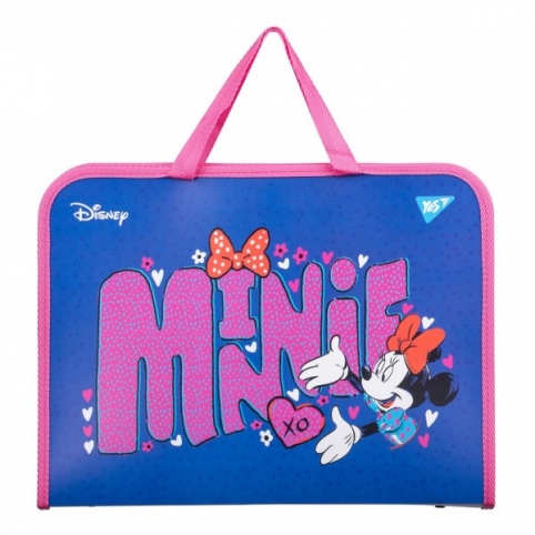 Папка-портфель YES на блискавці з тканинними ручками "Minnie Mouse