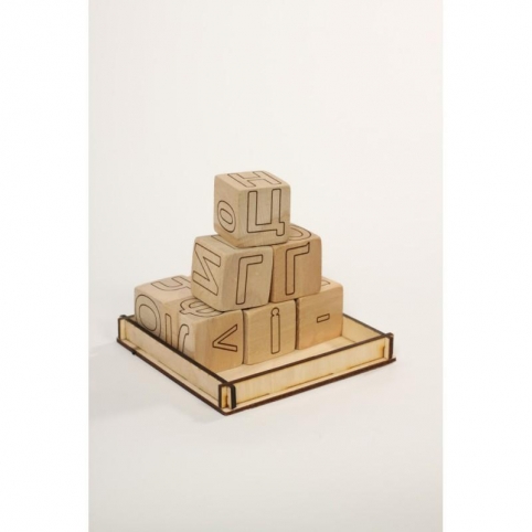 Набор деревянных кубиков с буквами укр.алфавита
