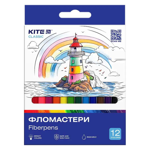 Фломастери, набiр 12 шт. Kite Classic, K-447