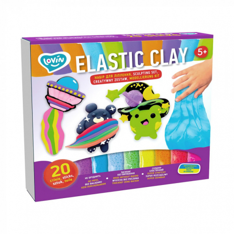 Elastic Clay 20 sticks TM Lovin Набір для ліплення з повітряним пластиліном