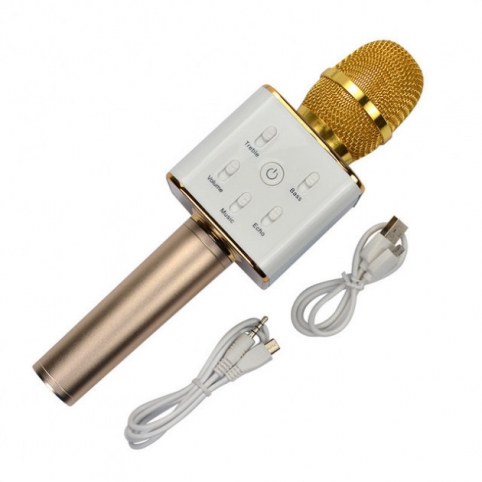  Микрофон Q7 аккум., USB, Bluetooth, микс цветов, футляр, 28-11,5-7 см