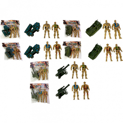 Солдати в наборах 1808A-308-09-10, 2 шт, військова техніка, упак 14,5-16-4 см