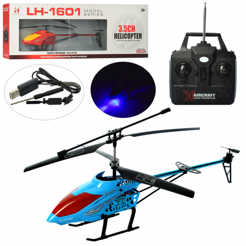 Гелікоптер LH-1601 радіокер,акум,гіроскоп,3,5 канали,USB,світло,кор77-26,5-8см