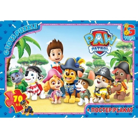 Пазлы ТМ G-Toys Из Серии Paw Patrol Цуценячий Патруль 70 Элементов PW0823