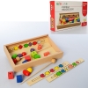 Деревянная игрушка Шнуровка MD 2585 (20шт) на палочке, в пенале,в кор-ке, 29-18-5см рис. 1