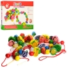 Деревянная игрушка Шнуровка MD 1009 (48шт) фрукты, овощи, ягоды, в кор-ке, 28-21-3,5см рис. 1