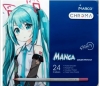 Карандаши 24 цвета шестигранные в металлическом пенале, Chroma (Manga), ТМ Marco